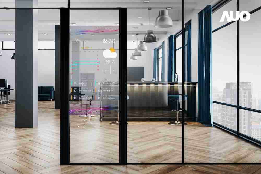 60吋Micro LED透明窗屏显示器，，，可依需求调整并延伸应用于不同场域，，，包括汽车侧窗或家庭玄关、、智慧橱窗、、、商业展示等面向，，，，提供丰富的信息娱乐内容